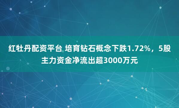 红牡丹配资平台 培育钻石概念下跌1.72%，5股主力资金净流出超3000万元